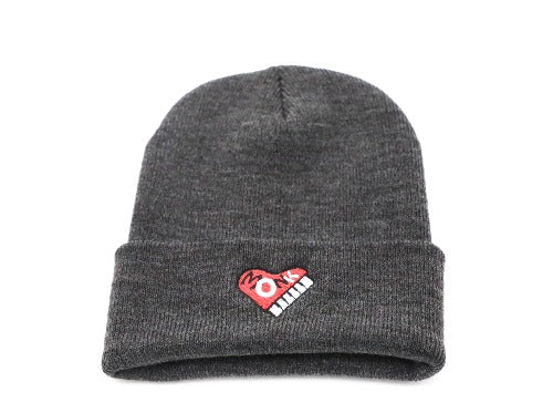 Charcoal Grey Heart Beanie